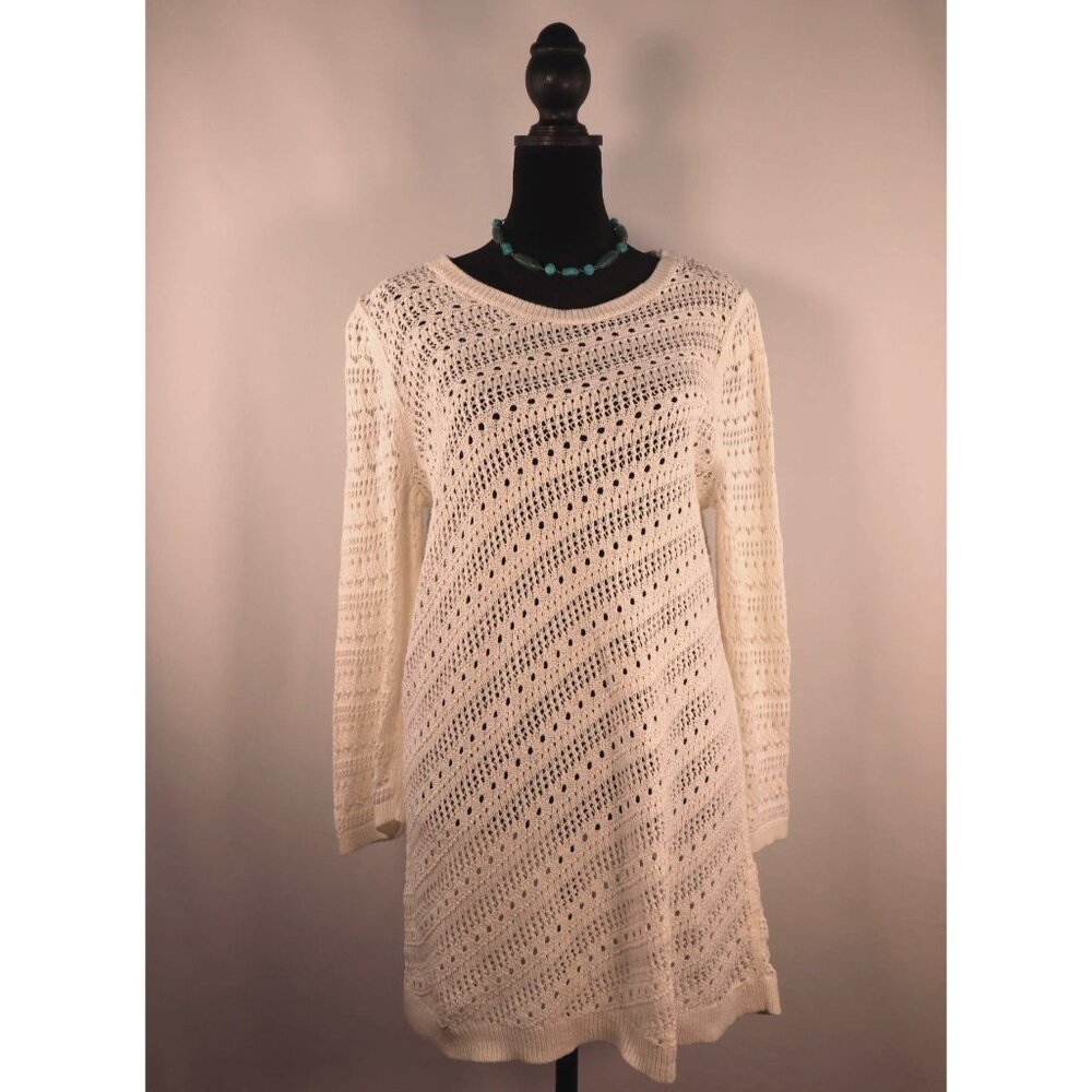 Talbots Women's Ivory Crochet Sweater Size X